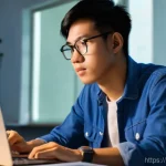 토목기사 실기시험 모범 답안 - **Prompt 1: Focused Civil Engineering Student in Vietnam**
    "A young Vietnamese male student, aro...