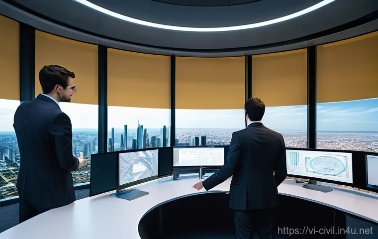 토목공학 실무자들이 선호하는 도구 - **Prompt:** A diverse team of professional civil engineers and architects, dressed in smart casual a...