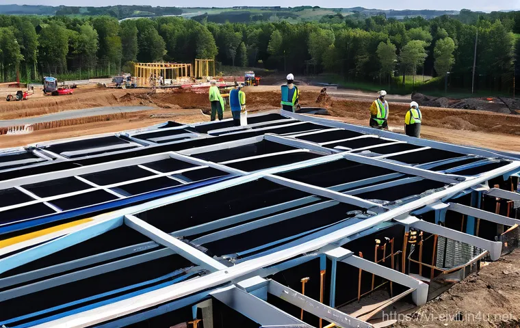 토목공학 실무자들이 선호하는 도구 - **Prompt:** A diverse team of professional civil engineers and architects, dressed in smart casual a...