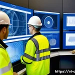 토목공학 실무에서 사용하는 소프트웨어 - **Prompt:** A diverse team of civil engineers, both male and female, in professional attire, gathere...